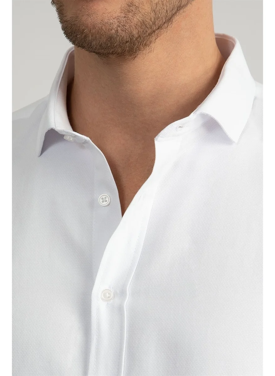 Tudors Slim Fit Narrow Cut Dobby Men's Shirt