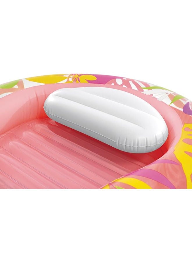 INTEX Tropical Oasis Loungers, Inflatable Pool Lounger Chair, 2 Colors, Comfortable Floating Seat With Backrest, Shelf Box - Image 2