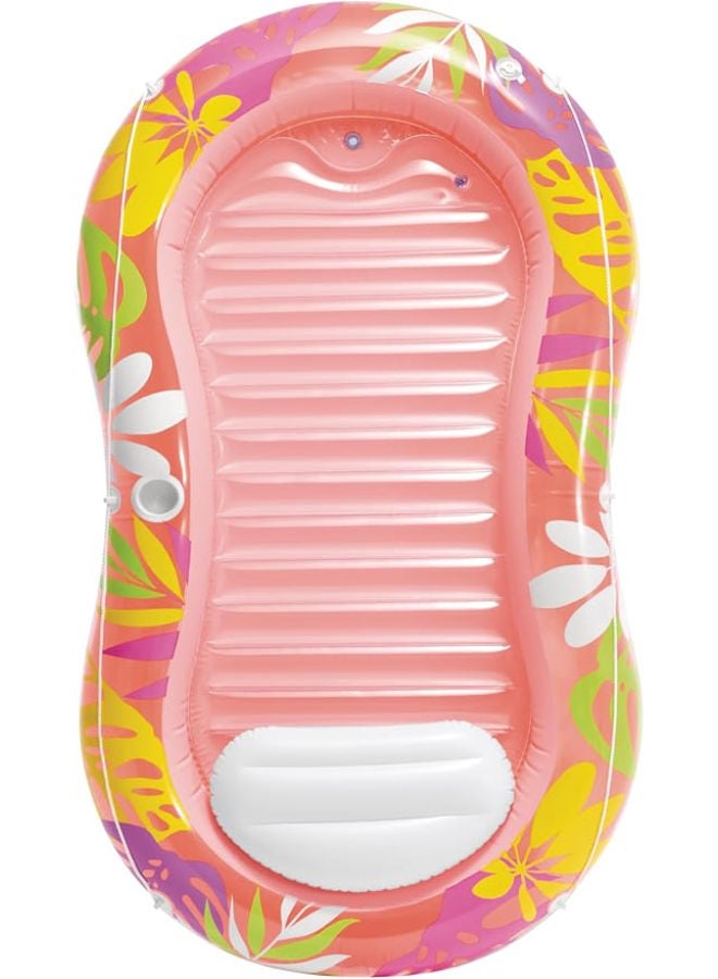 INTEX Tropical Oasis Loungers, Inflatable Pool Lounger Chair, 2 Colors, Comfortable Floating Seat With Backrest, Shelf Box - Image 3