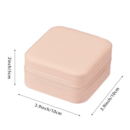 Estele Jewellery Organiser/Box Lightweight Leather Zipper Lock Portable Mini Jewellery Storage Box Case with Dividers Container for Ring, Earrings, Necklace Jewelry Organizer for Women Travel & Party - Image 4