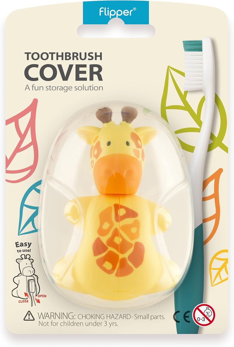 Flipper Fun Animal Giraffe Toothbrush Cover – Make Toothbrushing Time Fun with our Kids Toothbrush Holder with Cover – Ideal Toothbrush Holders for Bathrooms - Suction Cup Toothbrush Holder - Image 3