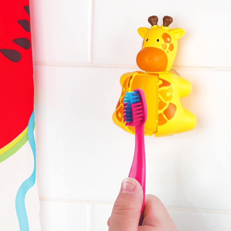 Flipper Fun Animal Giraffe Toothbrush Cover – Make Toothbrushing Time Fun with our Kids Toothbrush Holder with Cover – Ideal Toothbrush Holders for Bathrooms - Suction Cup Toothbrush Holder - Image 4