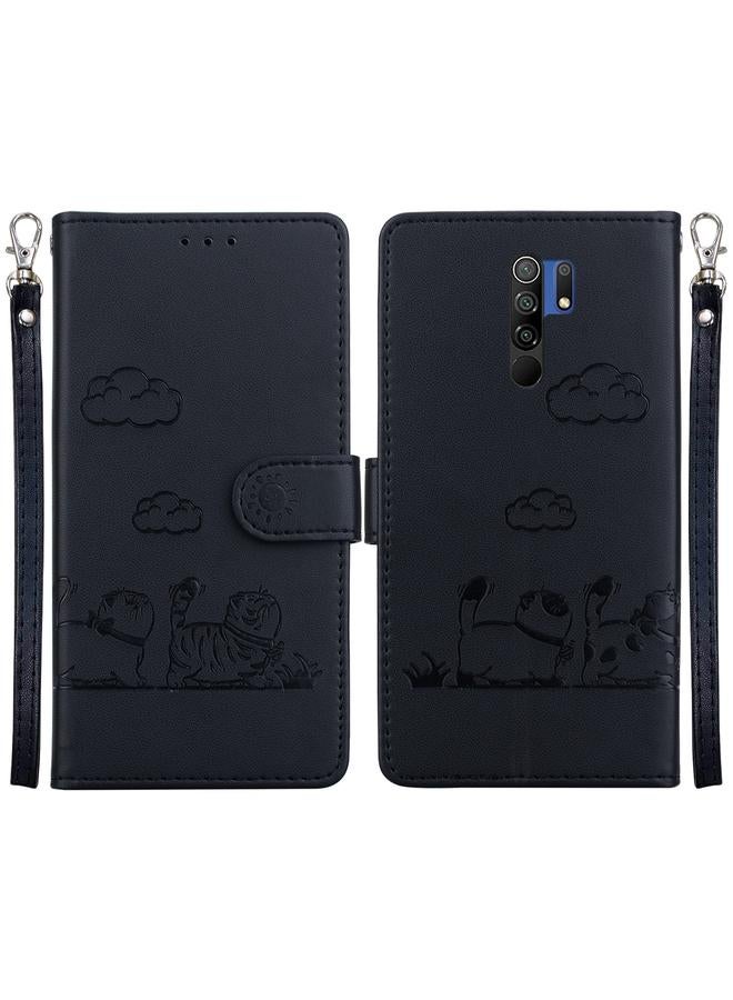 إيروريكس جراب هاتف Xiaomi Poco M2 من الجلد بتصميم قطط لطيفة بتقنية RFID - Image 1