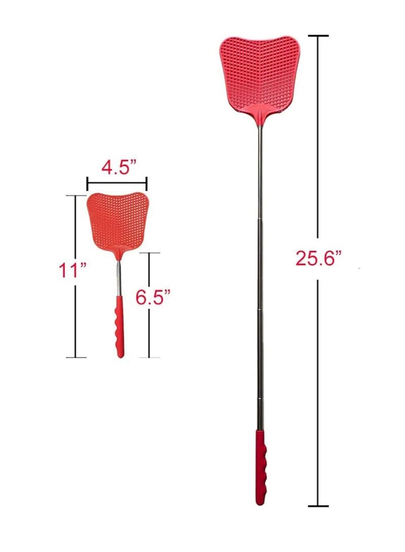 Oasisgalore Extendable Fly Swatters Plastic Telescopic Flyswatter with Stainless Steel Handle for Indoor/Outdoor Use  - Image 3