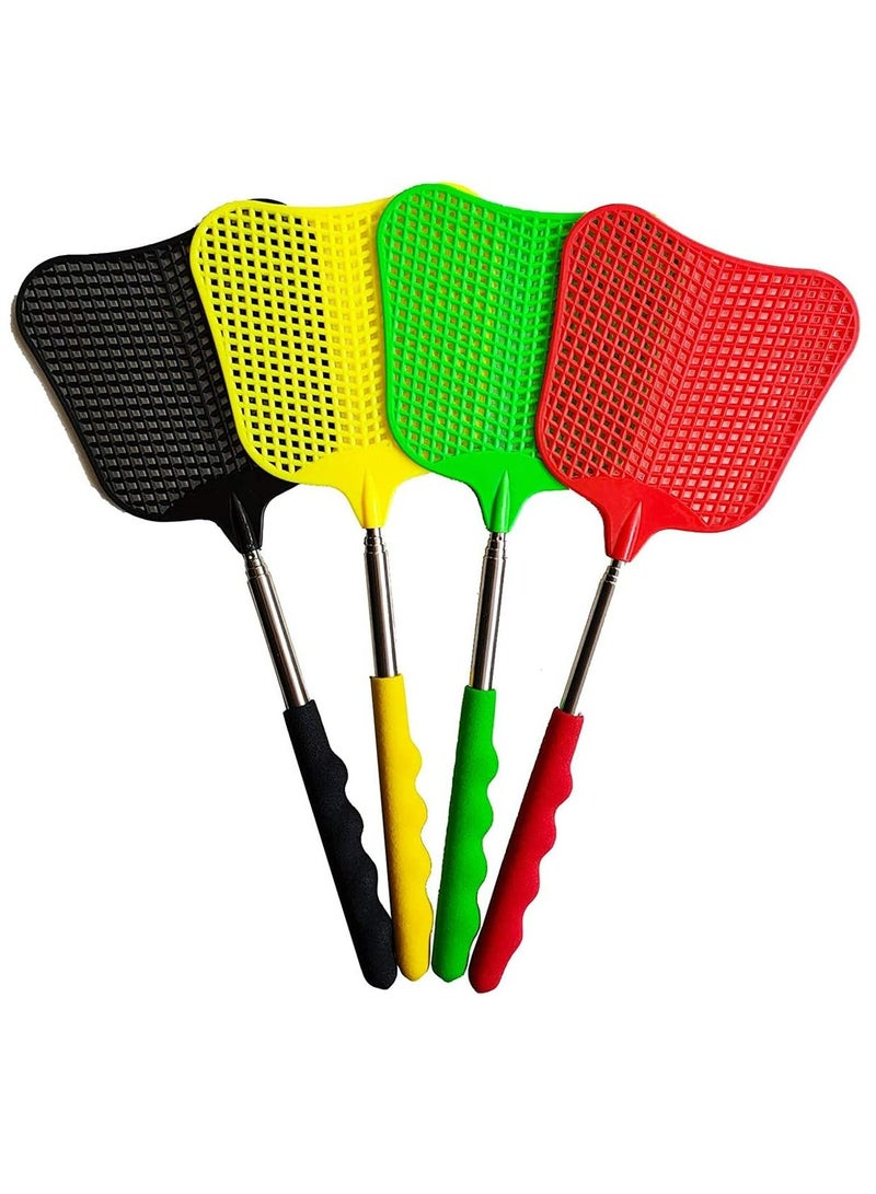 Oasisgalore Extendable Fly Swatters Plastic Telescopic Flyswatter with Stainless Steel Handle for Indoor/Outdoor Use  - Image 1