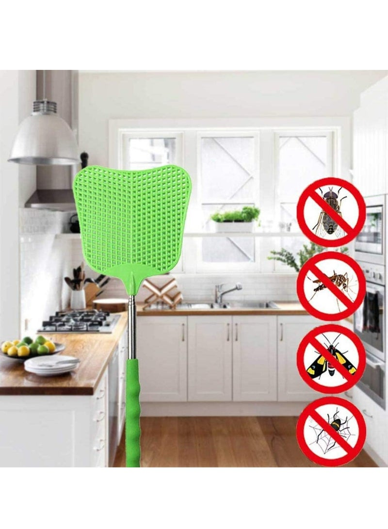Oasisgalore Extendable Fly Swatters Plastic Telescopic Flyswatter with Stainless Steel Handle for Indoor/Outdoor Use  - Image 5