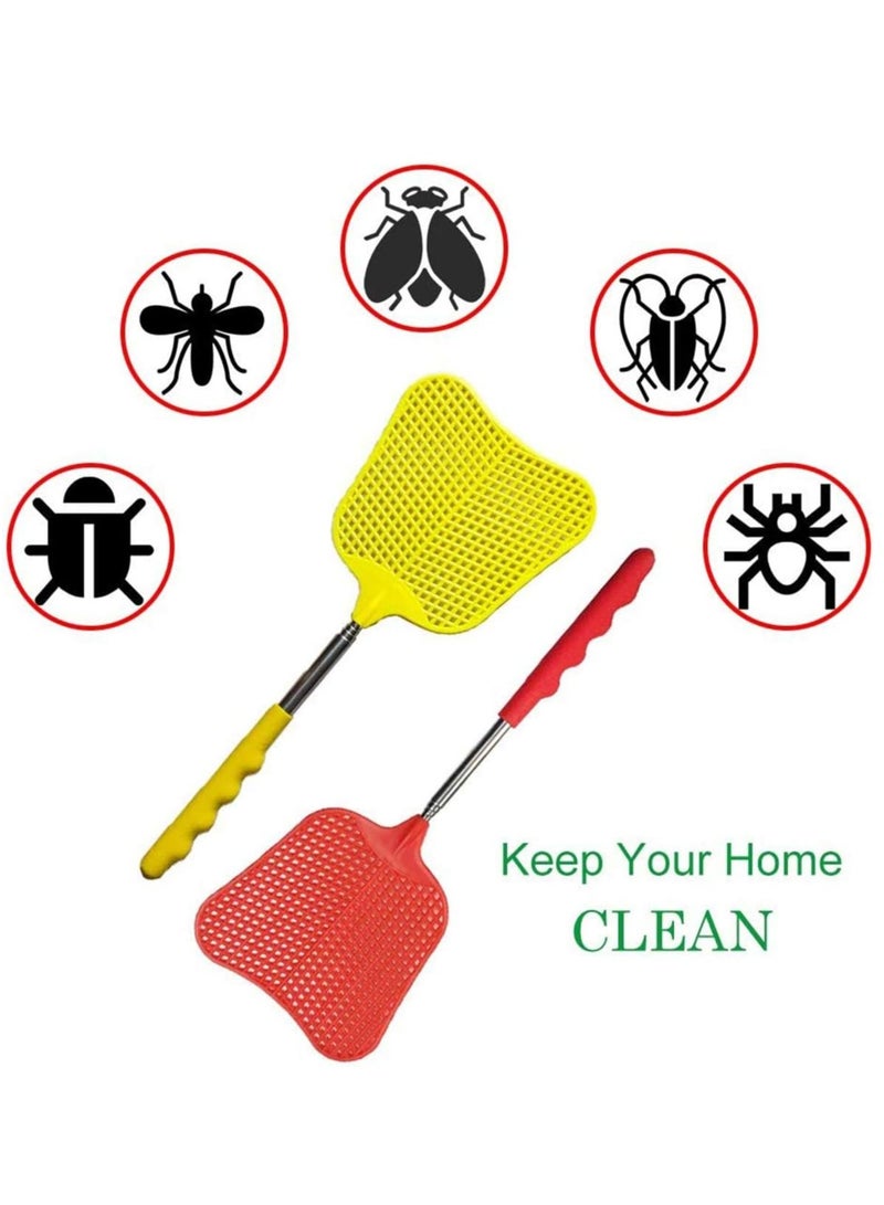 Oasisgalore Extendable Fly Swatters Plastic Telescopic Flyswatter with Stainless Steel Handle for Indoor/Outdoor Use  - Image 4
