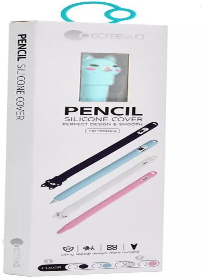 Coteetci COTEetCI Stylus Pen for Tablet, Silicone Cover, Kitty Cartoon Pen Case Sleeve for Apple Pencil 1 - Turquoise 