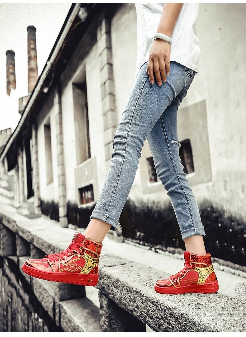 High gloss thick sole sports shoes