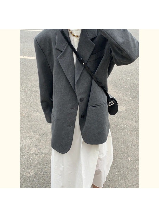 High-end Sense Little Man Lotus Leaf Collar Coat Women's 2024 Spring New Korean Style Loose Slimming Casual 