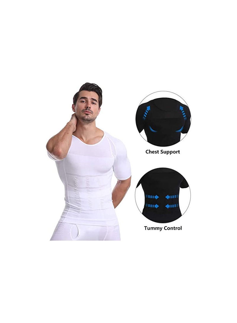 DeloPik Short sleeves tank corset men corset abdomen vest muscle body shaper top (30)  - Image 3