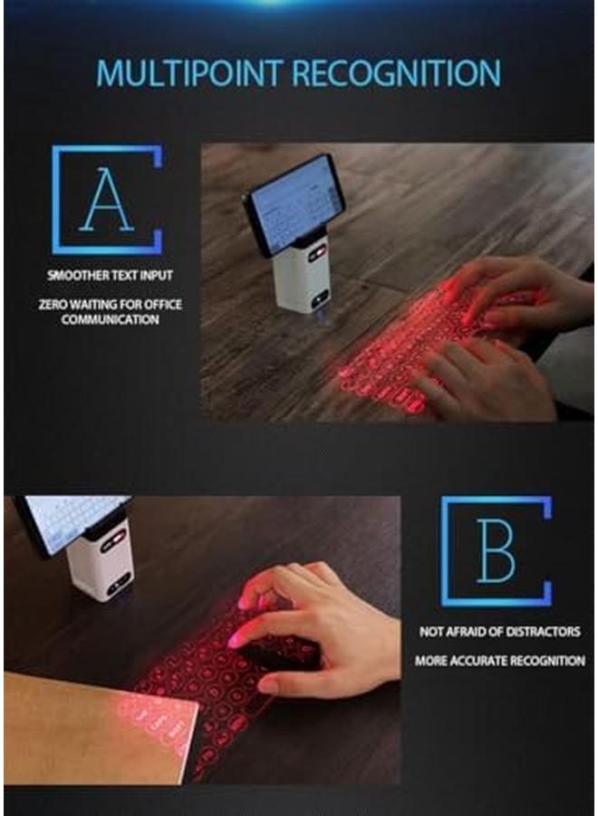 Keyboard Projector Bluetooth Wireless Projection Virtual Keyboard Portable Full Size Keypad Bluetooth Virtual Keyboard Computer Accessories Projection Keyboard For Iphone Holographic Keybo