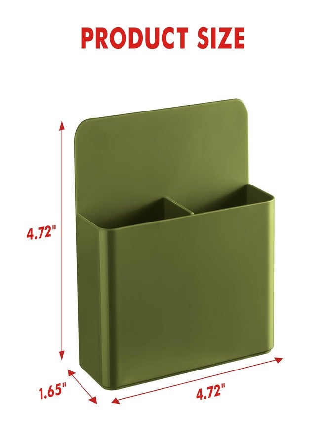 BEYGORM 2 Pack Plastics Magnetic Pen Holder for Refrigerator, Dry Erase Marker Holder for Whiteboard，Magnet School Locker Organizer Accessories, Pencil Cup, Pen Caddy (Army Green) - Image 2