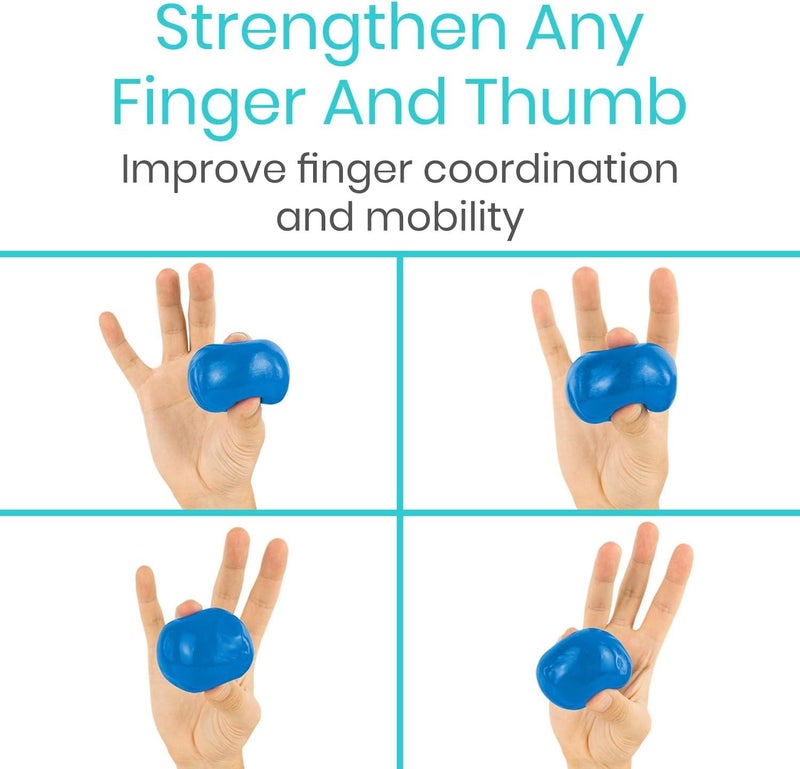 Vive Exercise Putty 4Pack  Therapeutic Occupational and Therapy Tool  Thinking and Stress  Finger Hand Grip Strength Exercises  Extra Soft Soft Medium Firm Sensory Kit  Squeezable Ball - Image 4
