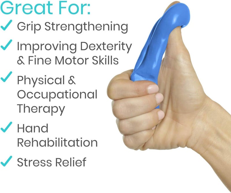 Vive Exercise Putty 4Pack  Therapeutic Occupational and Therapy Tool  Thinking and Stress  Finger Hand Grip Strength Exercises  Extra Soft Soft Medium Firm Sensory Kit  Squeezable Ball - Image 5