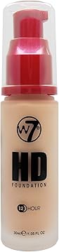 W7 أساس W7 HD خالي من الزيت سائل أساس لمظهر مطفي بدون مسام تغطية متوسطة 30 مل بيج رملي - Image 1