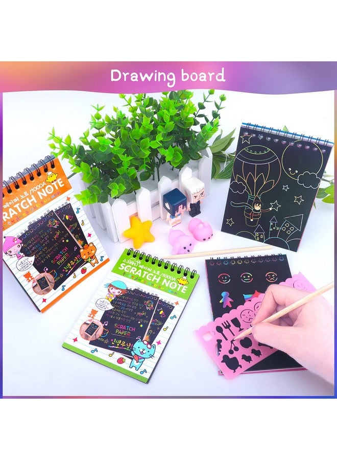 POKONBOY 24 Pack Rainbow Scratch Paper Arts Notebooks, Scratch Note Pads for Kids Rainbow Party Favors Coloring Books for Girls Boys Art Party Supplies - Image 5