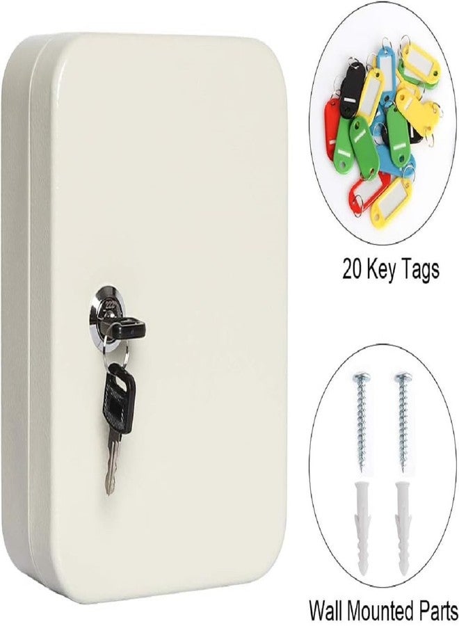 GALV Key Cabinet Lock Box Key Boxes,Combination Key Cabinet,Key Boxes Wall Mounted,Safe Storage of Keys at Home Or Office (Metal, Creem Color) - Image 4