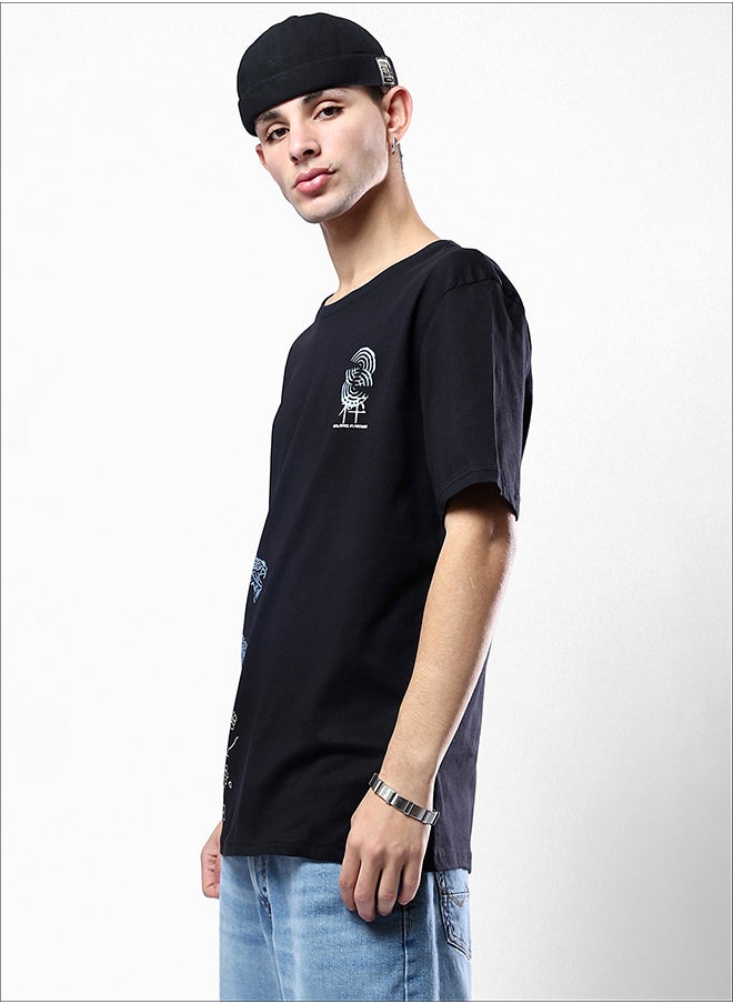 RAVIN Black Crew Neck Tee with Printed Dragon  - Image 2