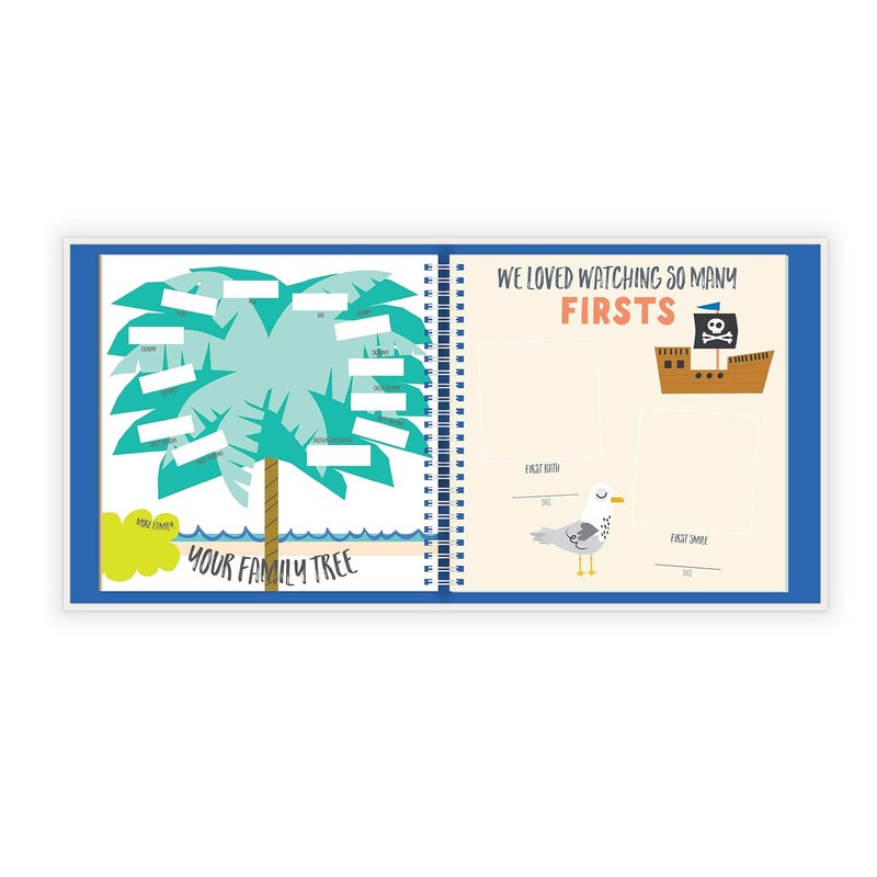 Lucy Darling Baby Memory Book – Little Captain | Nautical-Themed First Year Journal & Photo Album | 5-Year Keepsake for Baby Boy or Girl | Gender-Neutral Milestone Book | Mom Gift - Image 4