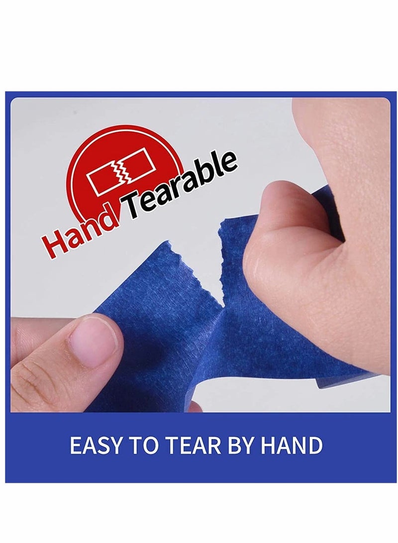 شريط أزرق، لفة واحدة من شريط الرسامين الأزرق، شريط Masking متعدد الأسطح، شريط لاصق متوسط القوة، مستلزمات الطلاء والتزيين 3.9 * 118 بوصة - Image 5