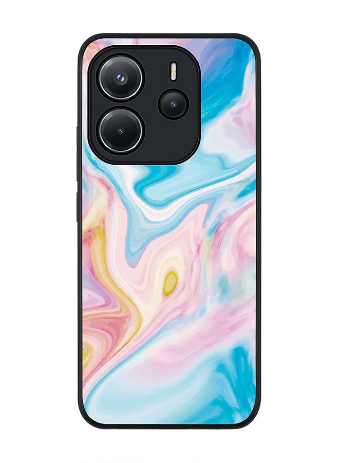 Stylizedd For Xiaomi Redmi Note 14 4G 4G Case,Slim fit Camera Protection, Shockproof Thin Phone cover  - Marble Print Aqua - Image 1