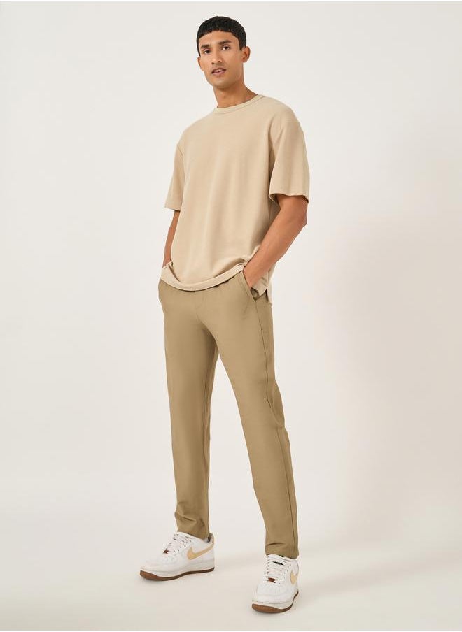 Fort Collins Men Solid Straight Leg Pants with Drawstring Waist  - Image 2