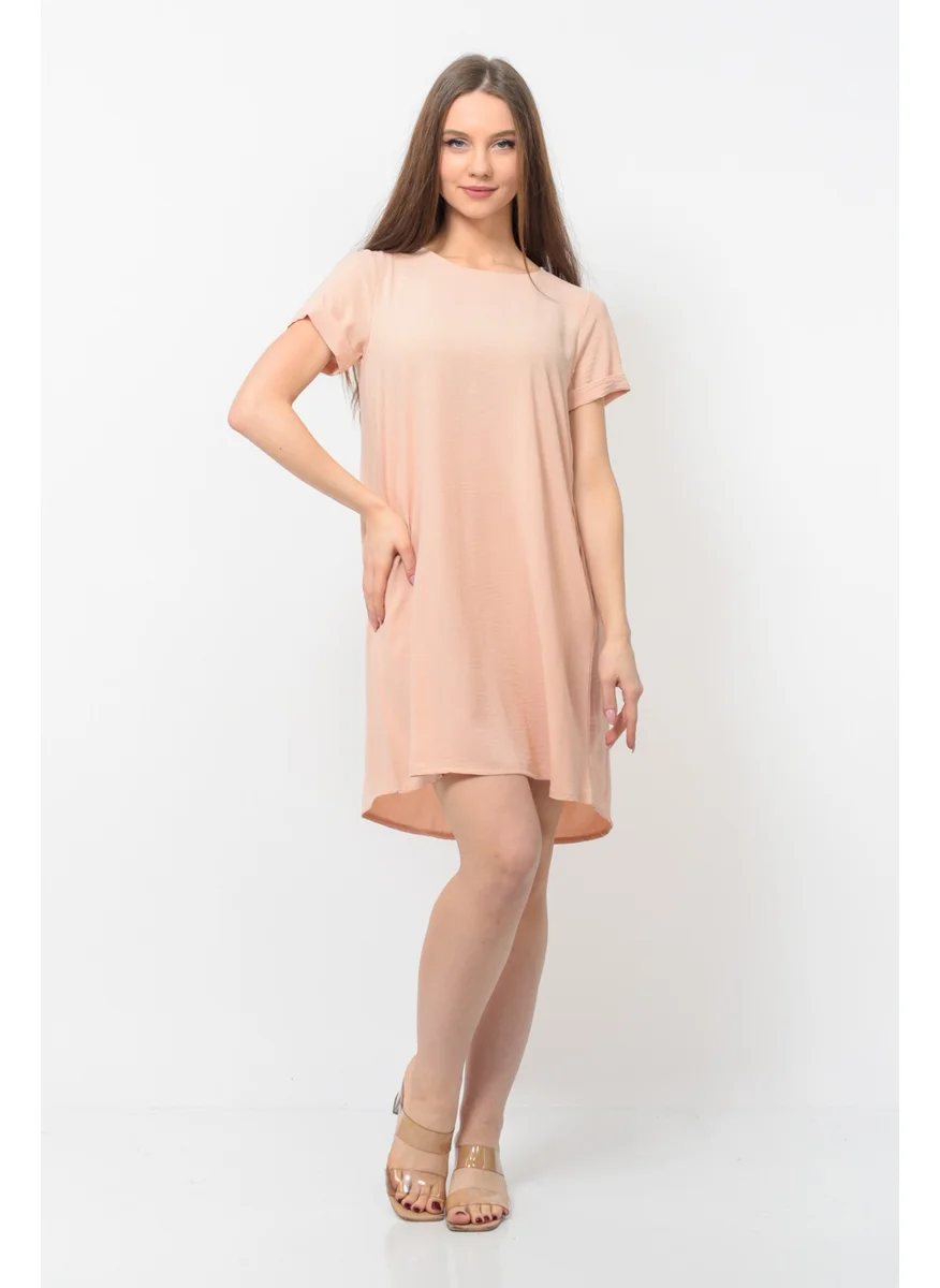 Nuseel Women Aerobin Fabric Summer Dress Dusty Pink Color