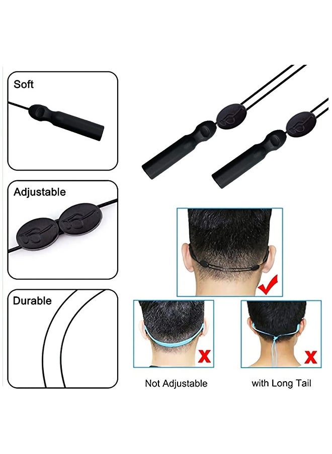 Generic Adjustable Sports Sunglasses Strap with Ear Hooks - Universal Fit Anti-Slip Eyeglass Retainer for Men, Women, and Children (4 Pairs, Elegant Black)  - Image 2