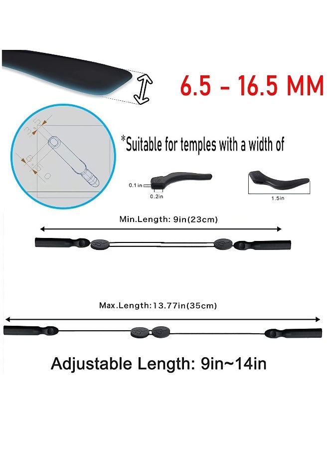 Generic Adjustable Sports Sunglasses Strap with Ear Hooks - Universal Fit Anti-Slip Eyeglass Retainer for Men, Women, and Children (4 Pairs, Elegant Black)  - Image 4