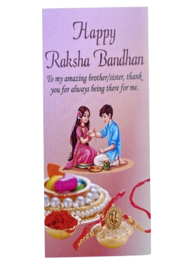 Giftrend Printed Rakhi Greeting Card | Raksha Bandhan Card for Brother | Traditional Rakhi Message