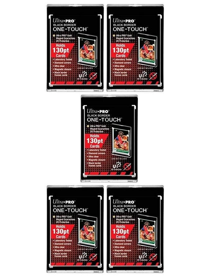 ONETOUCH Ultra Pro Black Border Onetouch Card Holder 130Pt (5 Pack) - Image 1