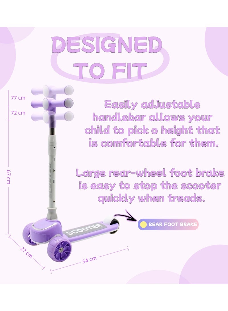 إيزي فيتشور سكوتر ركل للأطفال من إيزي فيوتشر: تصميم قابل للطي، مقبض قابل لضبط الارتفاع، عجلات LED، فرامل خلفية وموسيقى للأعمار من 3 إلى 8 سنوات - Image 3