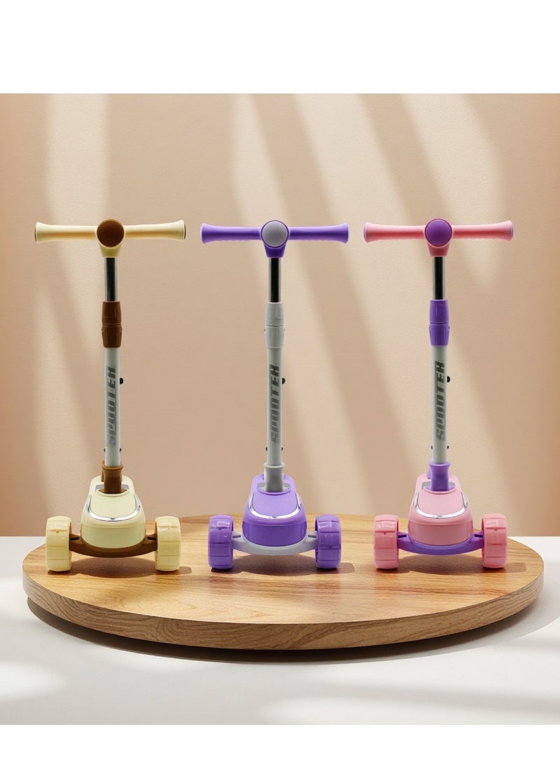 إيزي فيتشور سكوتر ركل للأطفال من إيزي فيوتشر: تصميم قابل للطي، مقبض قابل لضبط الارتفاع، عجلات LED، فرامل خلفية وموسيقى للأعمار من 3 إلى 8 سنوات - Image 5