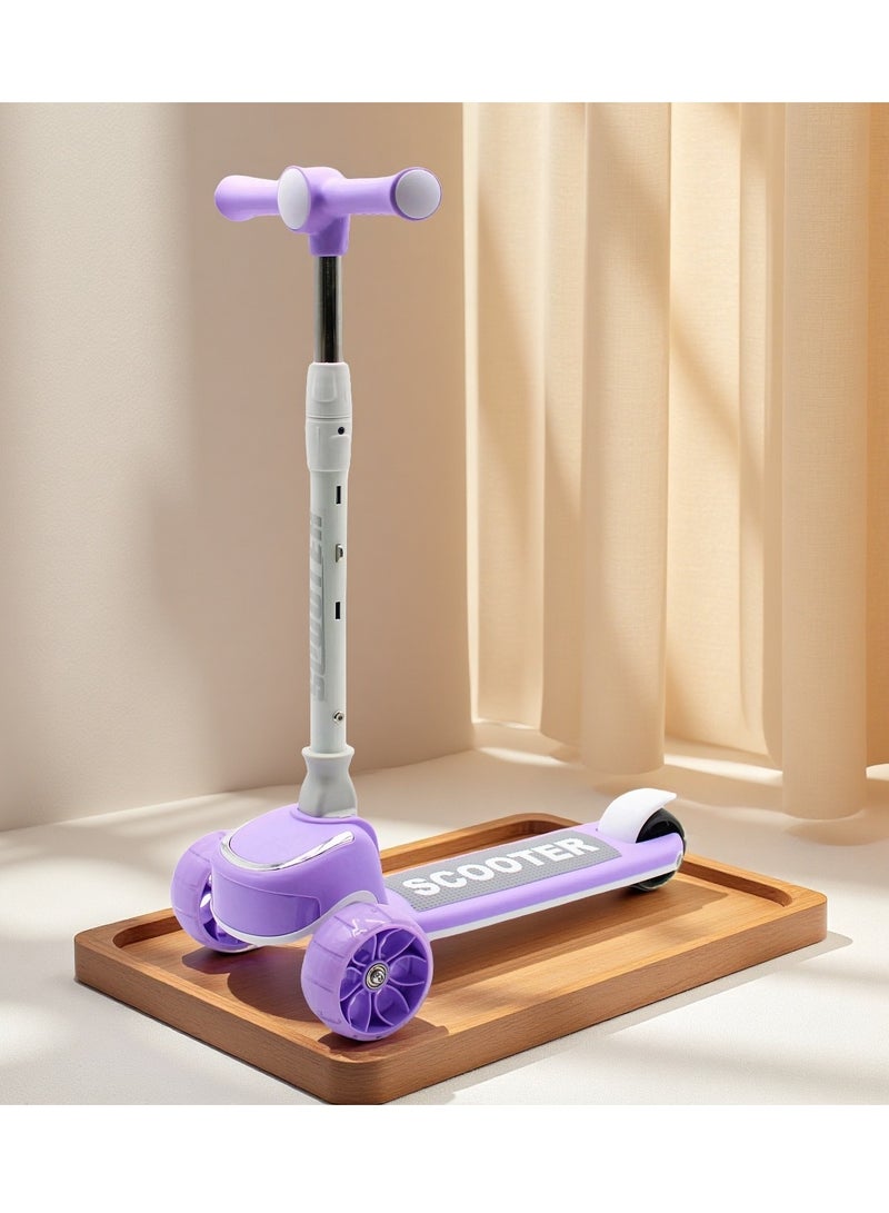 إيزي فيتشور سكوتر ركل للأطفال من إيزي فيوتشر: تصميم قابل للطي، مقبض قابل لضبط الارتفاع، عجلات LED، فرامل خلفية وموسيقى للأعمار من 3 إلى 8 سنوات - Image 1