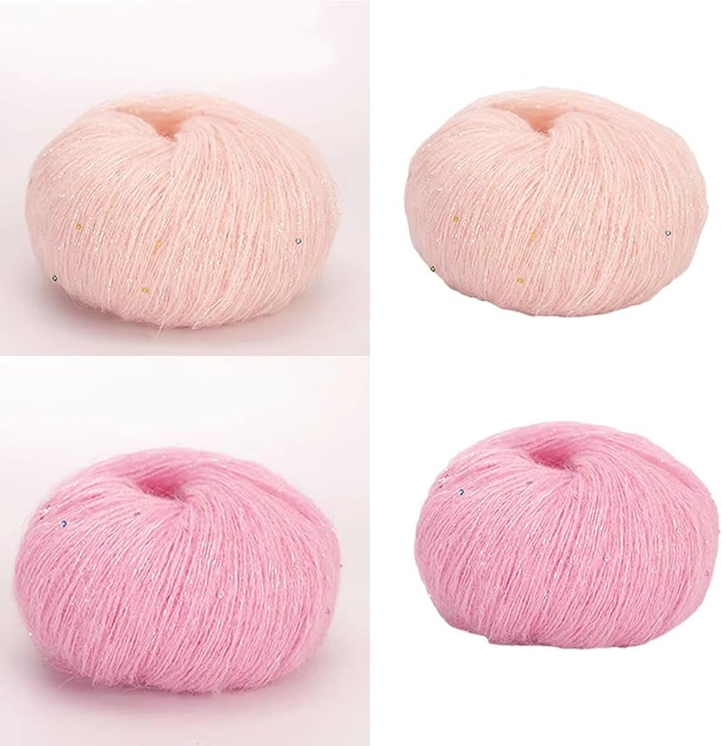 خيط كروشيه لامع باللون ب للقبعات والسترات والأوشحة والحرف اليدوية للحياكة - Image 3