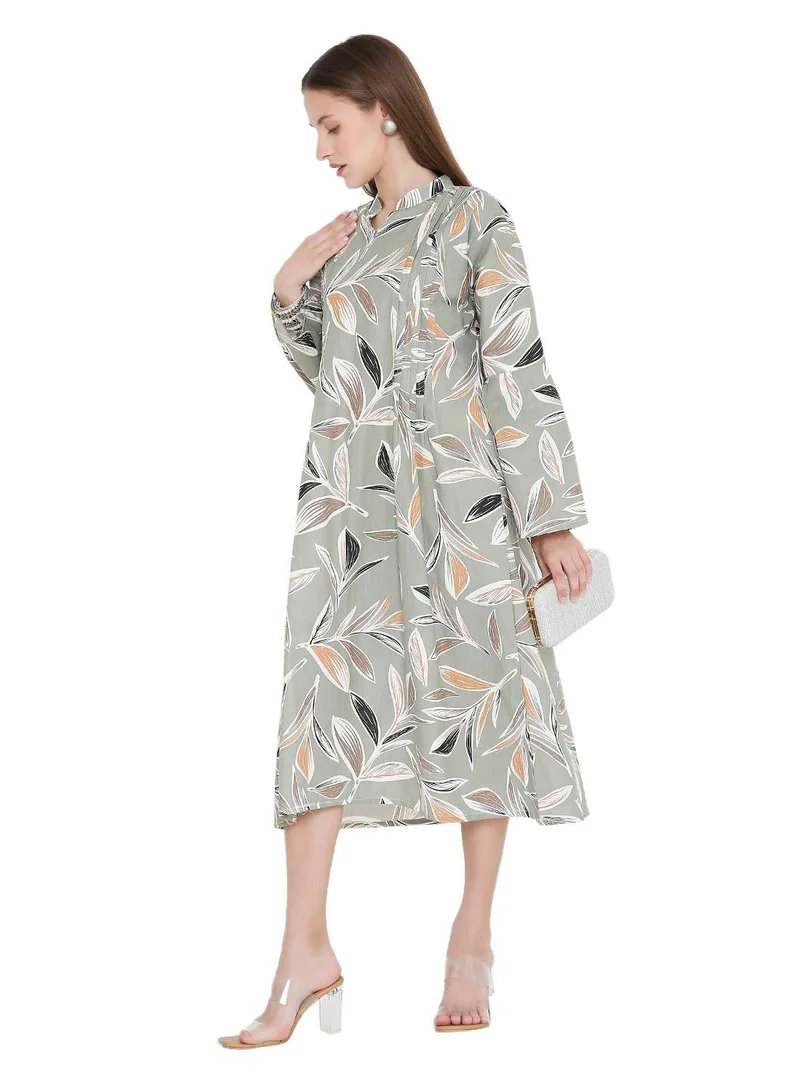 هانا آند سارا UNIQUE PRINTED SHORT FARASHA MODEST WEAR ARABIC KAFTAN JALABIYA DRESS