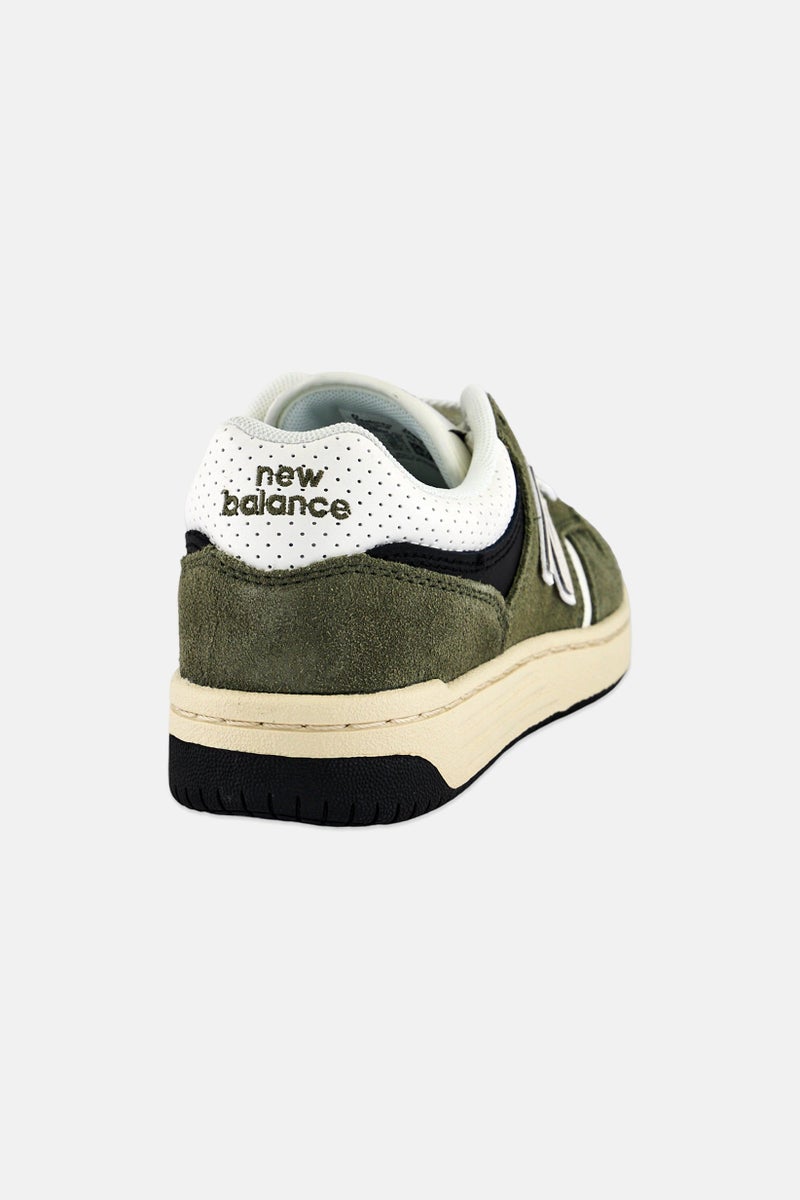 New Balance Kids Boy Medium BB480PEO Lace Up Outdoor Shoes, Olive - Image 3