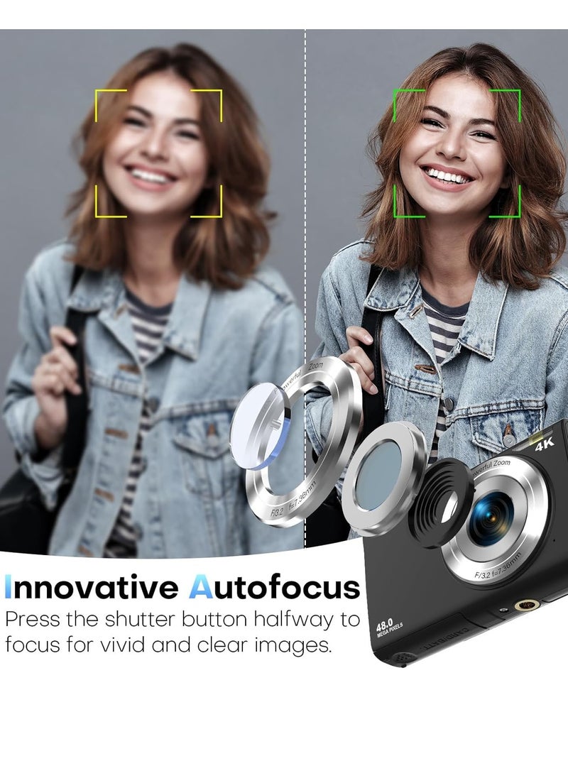 Generic - Digital Camera, Autofocus UHD 4K Vlogging Camera with 32GB Card, 48MP 16X Digital Zoom Digital Camera - Image 1