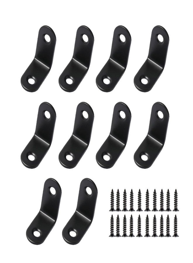 RPS-IND 10 Pcs Heavy - Duty Thickened 90° Stainless Steel L - Shaped Corner l Brackets with Screws, Black & White Colors - Ideal for Furniture, Cabinet & DIY Projects RPS-IND - Image 1