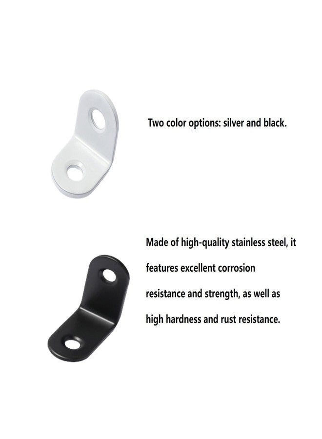 RPS-IND 10 Pcs Heavy - Duty Thickened 90° Stainless Steel L - Shaped Corner l Brackets with Screws, Black & White Colors - Ideal for Furniture, Cabinet & DIY Projects RPS-IND - Image 4
