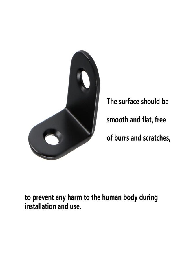 RPS-IND 10 Pcs Heavy - Duty Thickened 90° Stainless Steel L - Shaped Corner l Brackets with Screws, Black & White Colors - Ideal for Furniture, Cabinet & DIY Projects RPS-IND - Image 5