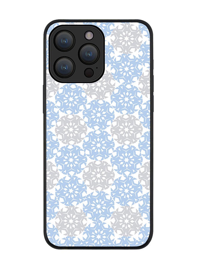Stylizedd Cover for iPhone 15 Pro Max Case Rugged Black Slim fit Soft Flexible Anti Drop TPU Gel Thin Protective Phone Cases - Frozen Snowflakes - Image 1