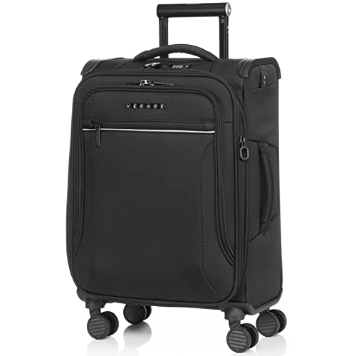 Verage Toledo Carry On Luggage Softside Expandable Suitcase with Spinner Wheel (20-Inch, Black) - Image 1