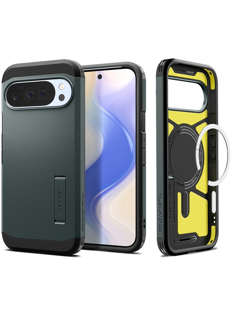 Spigen Tough Armor MagFit AI for Google Pixel 10 Pro XL Case Cover [Pixelsnap and MagSafe compatible] - Abyss Green - Image 1