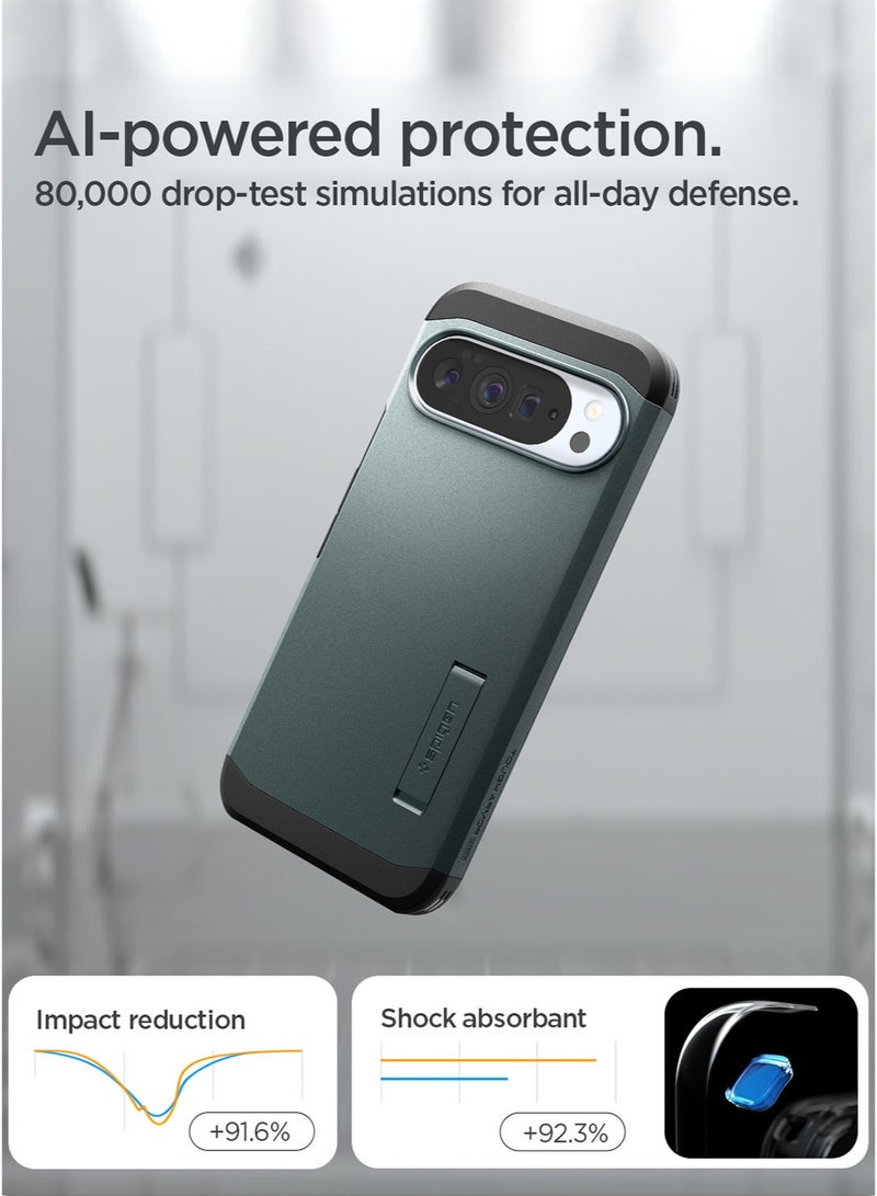 Spigen Tough Armor MagFit AI for Google Pixel 10 Pro XL Case Cover [Pixelsnap and MagSafe compatible] - Abyss Green - Image 3