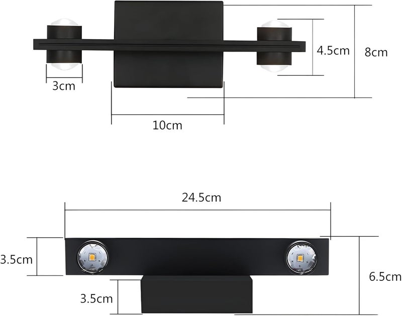 FILLISKA Aluminium Led Luxurious Indoor Up/Down Wall Light Warm White, Shockproof & Rustproof Alluminium Body (2Up 2 Down Matt Black)(2 Years Warranty) - Image 5