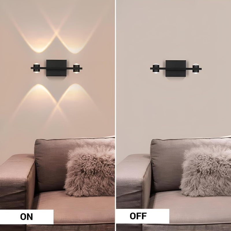 FILLISKA Aluminium Led Luxurious Indoor Up/Down Wall Light Warm White, Shockproof & Rustproof Alluminium Body (2Up 2 Down Matt Black)(2 Years Warranty) - Image 4