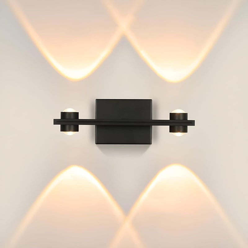 FILLISKA Aluminium Led Luxurious Indoor Up/Down Wall Light Warm White, Shockproof & Rustproof Alluminium Body (2Up 2 Down Matt Black)(2 Years Warranty) - Image 1