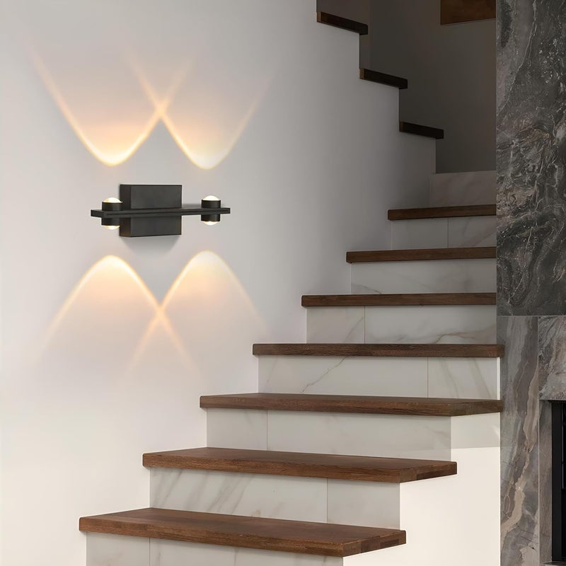FILLISKA Aluminium Led Luxurious Indoor Up/Down Wall Light Warm White, Shockproof & Rustproof Alluminium Body (2Up 2 Down Matt Black)(2 Years Warranty) - Image 3